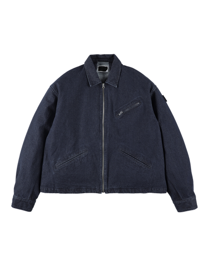 ZIP DENIM WORK JACKET NAVY