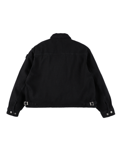 ZIP DENIM WORK JACKET BLACK
