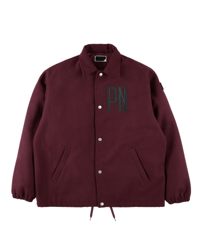 WOOL MELTON COACH JACKET BURGUNDY