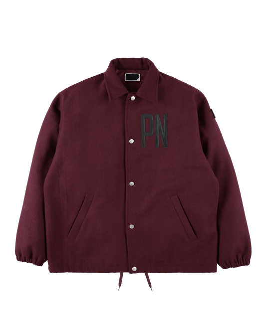 WOOL MELTON COACH JACKET BURGUNDY