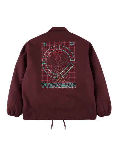 WOOL MELTON COACH JACKET BURGUNDY