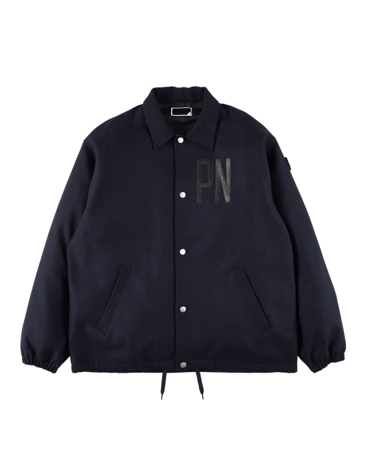 WOOL MELTON COACH JACKET NAVY