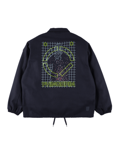 WOOL MELTON COACH JACKET NAVY