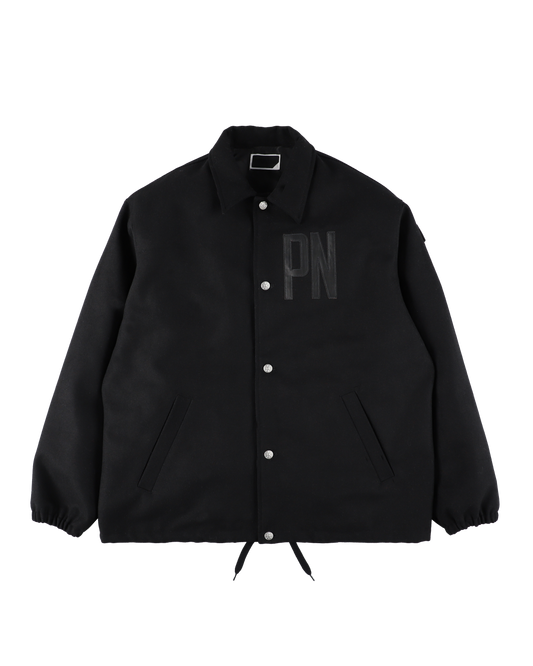 WOOL MELTON COACH JACKET BLACK