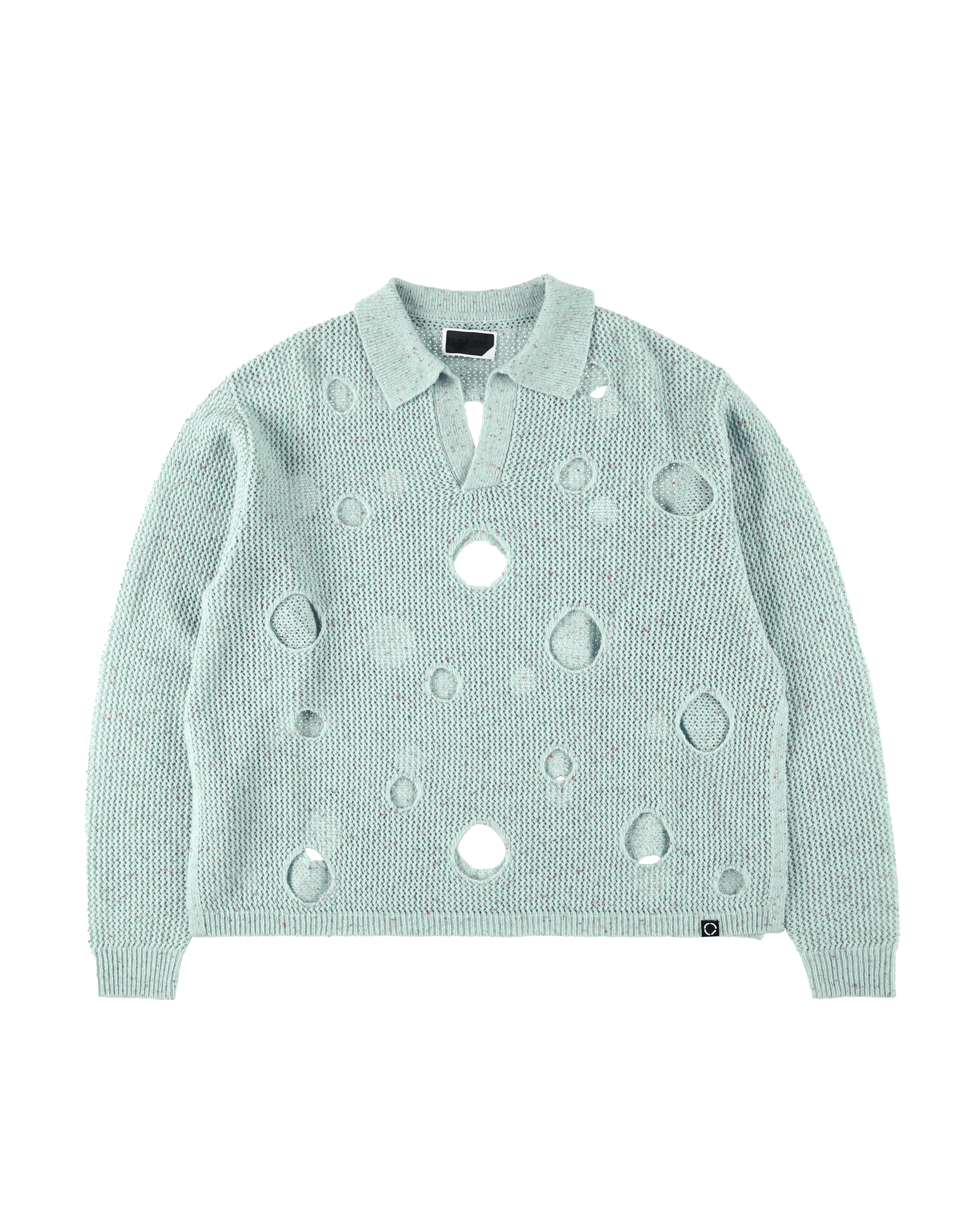 HOLE KNIT SKIPPER SAX – PHINGERIN