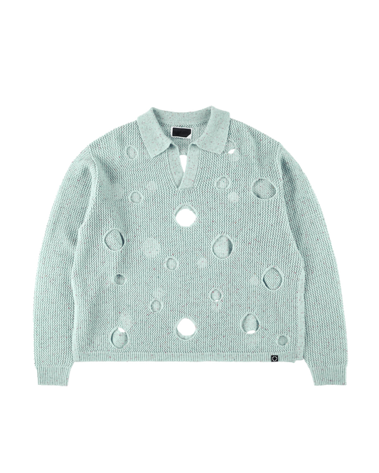 HOLE KNIT SKIPPER SAX