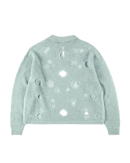 HOLE KNIT SKIPPER SAX