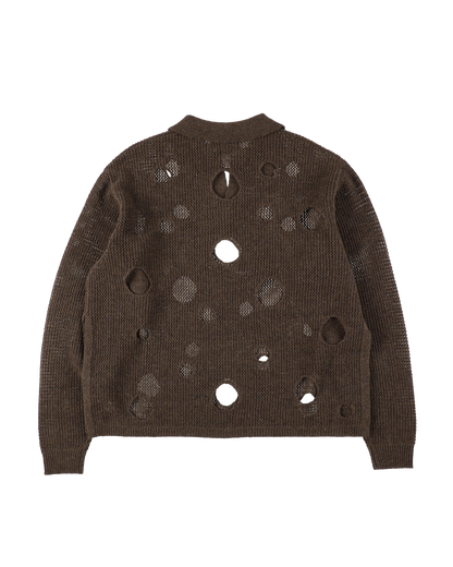 HOLE KNIT SKIPPER BROWN