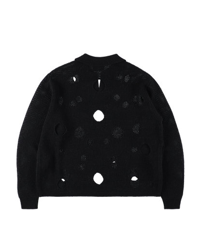 HOLE KNIT SKIPPER BLACK