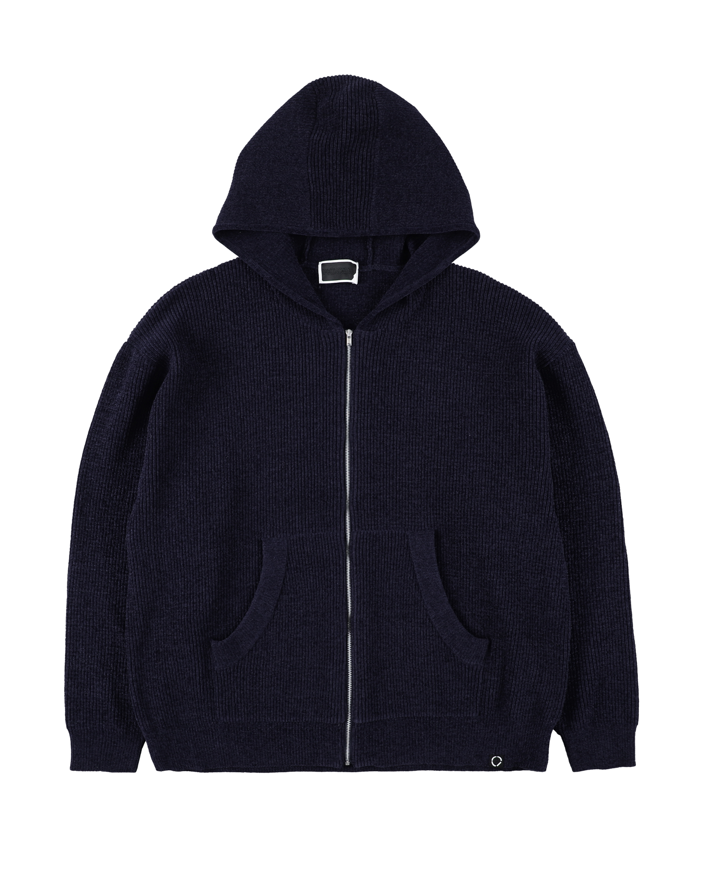 CORDY KNIT ZIP HOODIE NAVY