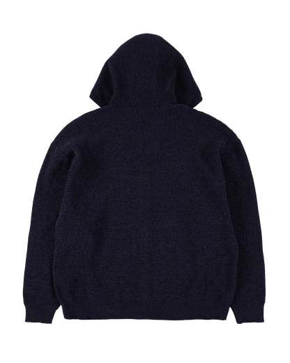 CORDY KNIT ZIP HOODIE NAVY