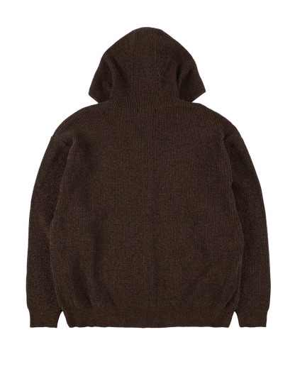 CORDY KNIT ZIP HOODIE BROWN