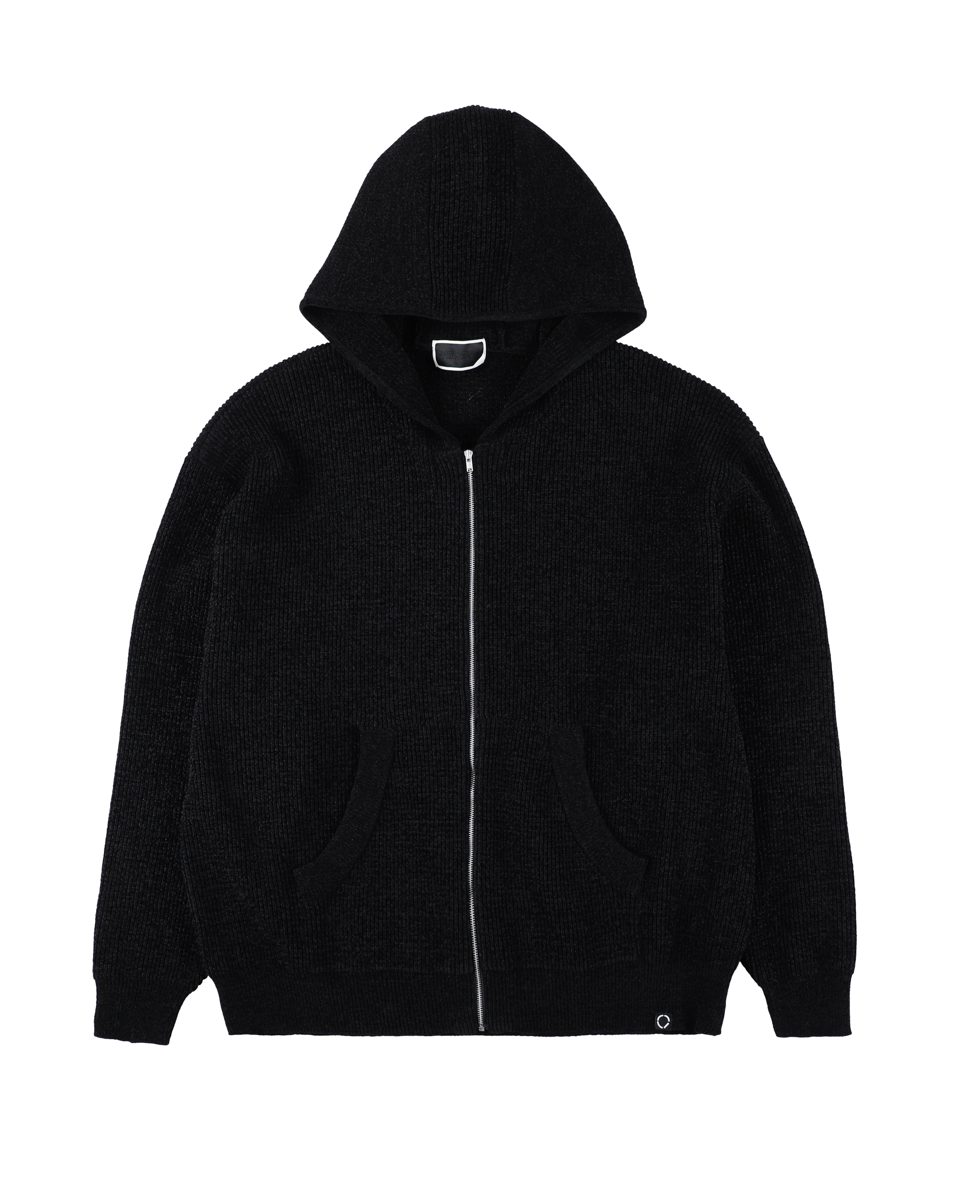 CORDY KNIT ZIP HOODIE BLACK – PHINGERIN