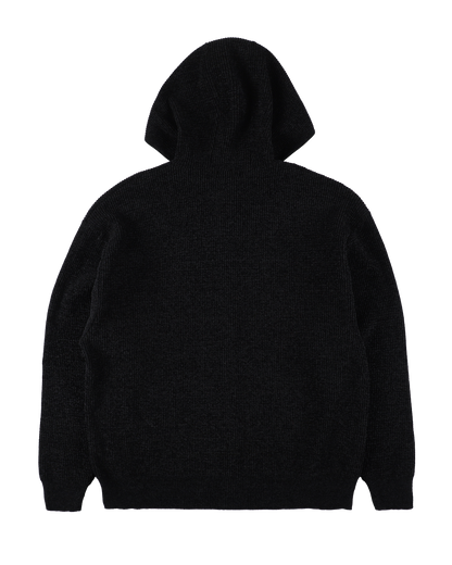 CORDY KNIT ZIP HOODIE BLACK