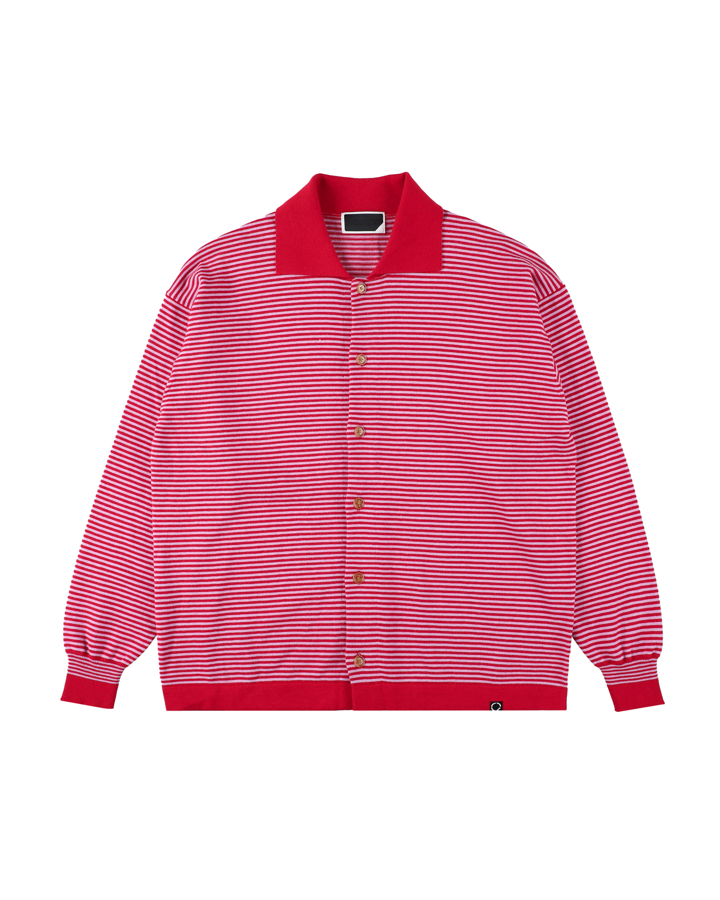 STRIPE KNIT SHIRT RED