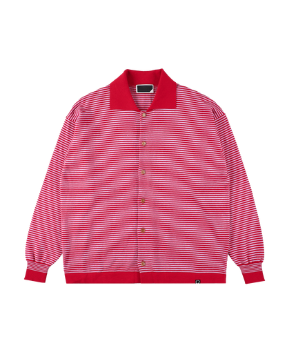 STRIPE KNIT SHIRT RED