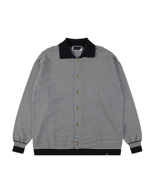 STRIPE KNIT SHIRT BLACK