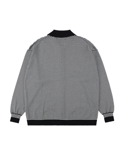 STRIPE KNIT SHIRT BLACK