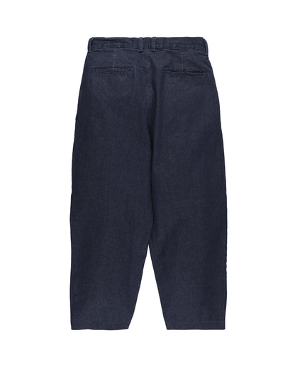 DENIM PLEAT PANTS NAVY