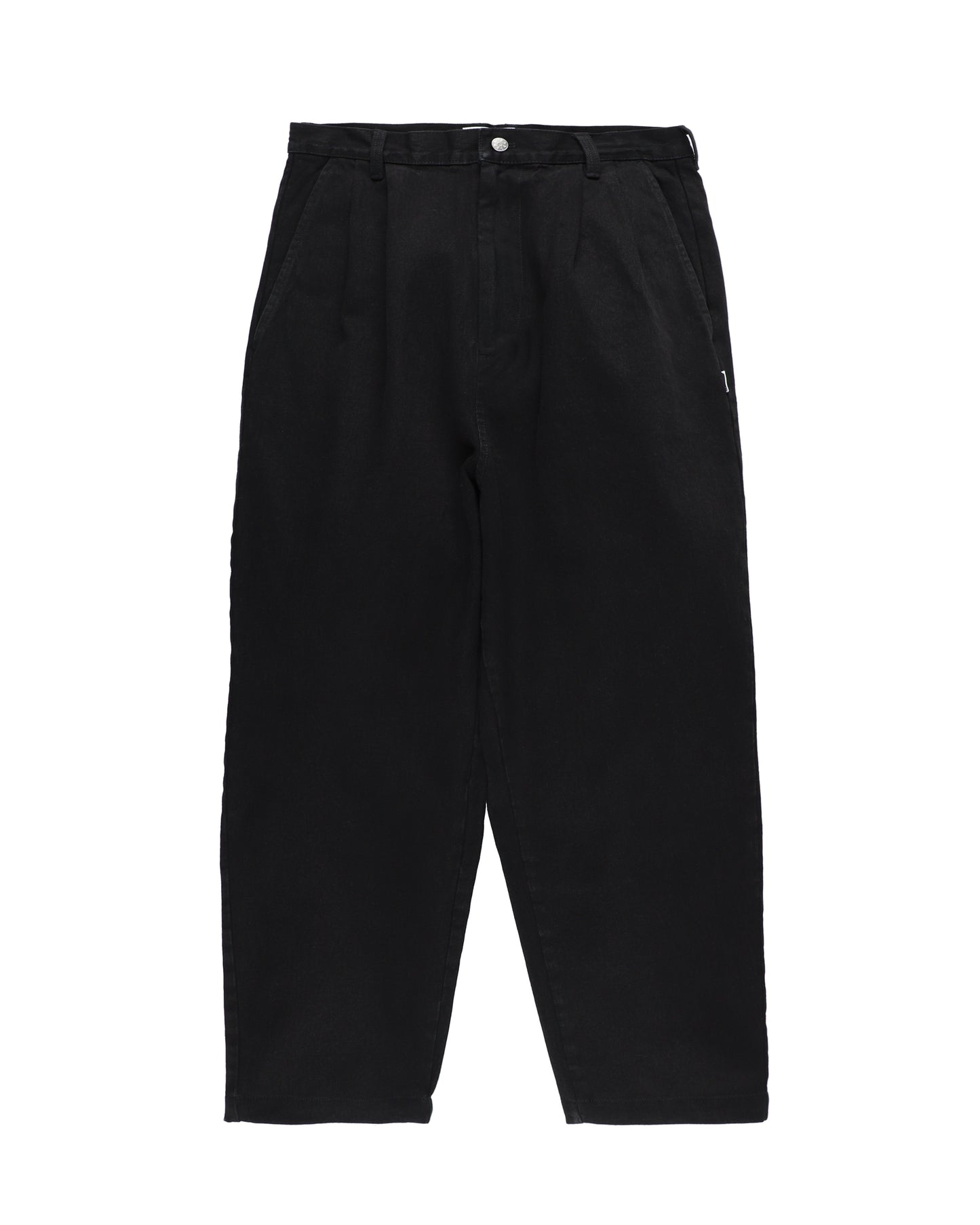 DENIM PLEAT PANTS BLACK