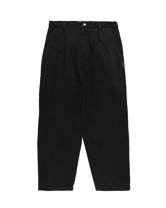 DENIM PLEAT PANTS BLACK