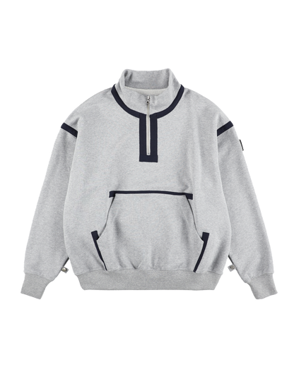 QUARTER ZIP SWEATSHIRT HEATHER GREY