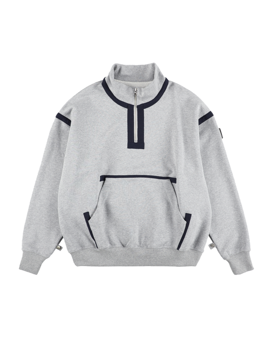 QUARTER ZIP SWEATSHIRT HEATHER GREY