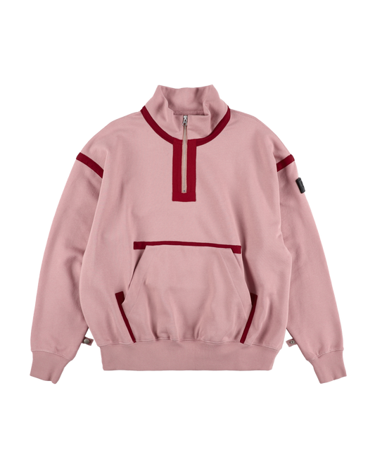 QUARTER ZIP SWEATSHIRT PINK