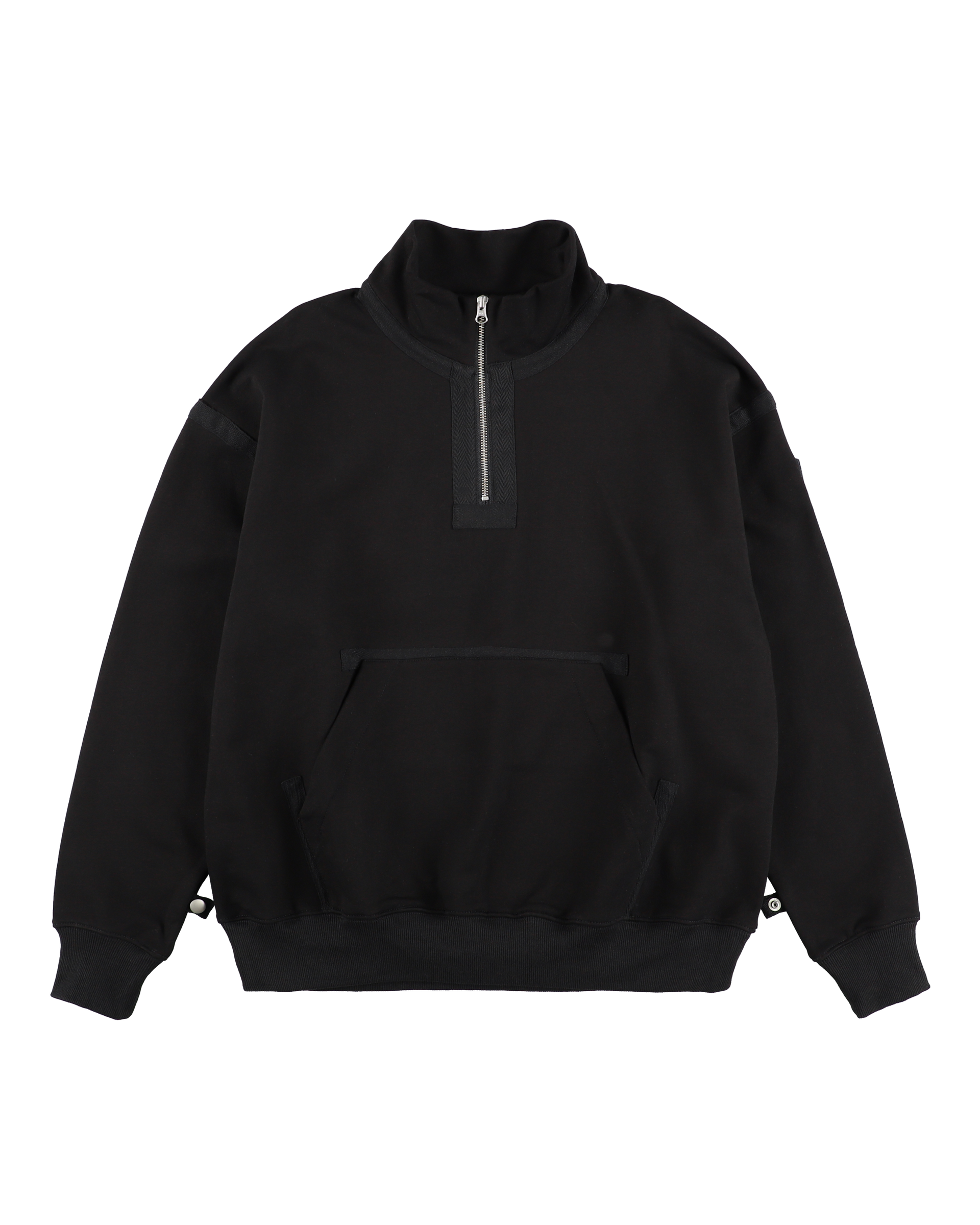 QUARTER ZIP SWEATSHIRT BLACK – PHINGERIN