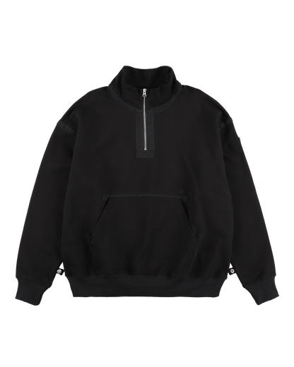 QUARTER ZIP SWEATSHIRT BLACK