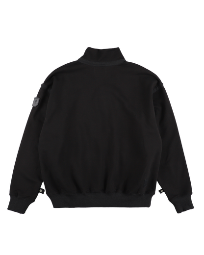 QUARTER ZIP SWEATSHIRT BLACK