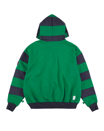 BORDER PATCH HOODIE GREEN X NAVY