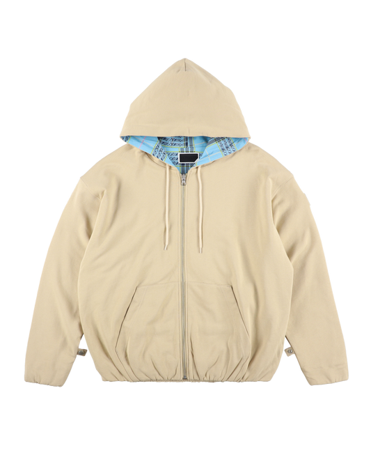 REVERSIBLE ZIP HOODIE ORIGINAL PLAID BEIGE