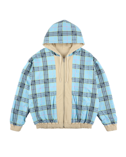 REVERSIBLE ZIP HOODIE ORIGINAL PLAID BEIGE