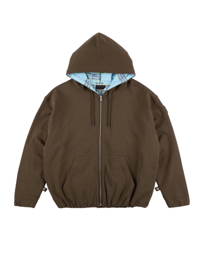 REVERSIBLE ZIP HOODIE ORIGINAL PLAID BROWN