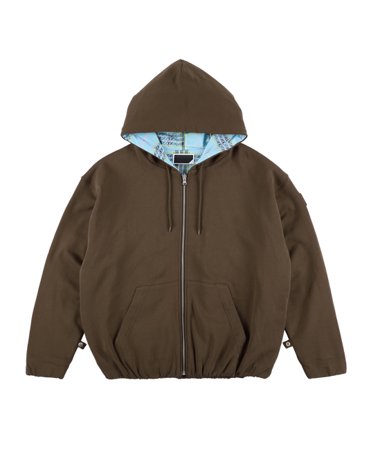 REVERSIBLE ZIP HOODIE ORIGINAL PLAID BROWN