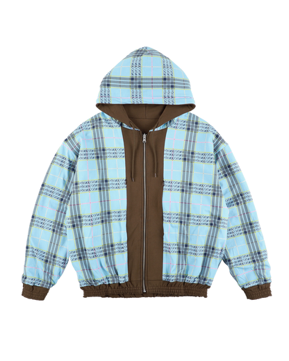 REVERSIBLE ZIP HOODIE ORIGINAL PLAID BROWN
