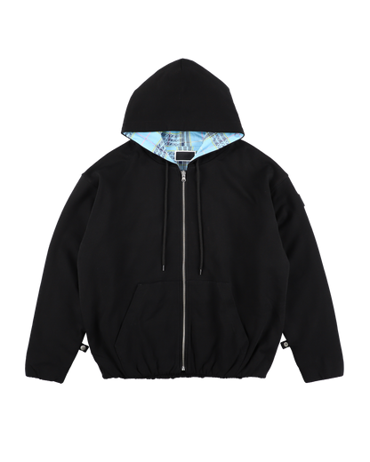 REVERSIBLE ZIP HOODIE ORIGINAL PLAID BLACK