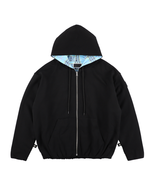 REVERSIBLE ZIP HOODIE ORIGINAL PLAID BLACK