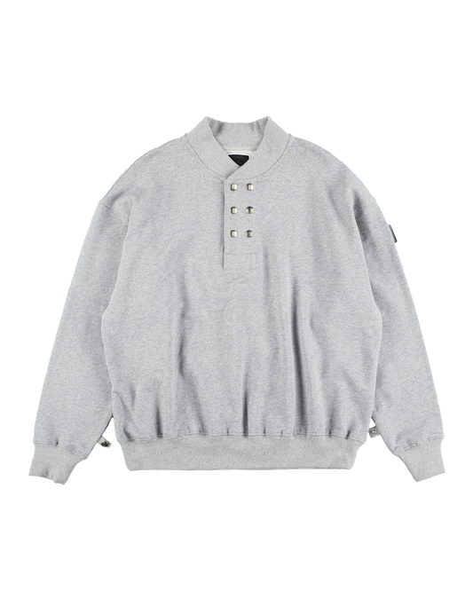 DOUBLE HENLEY SWEATSHIRT HEATHER GREY