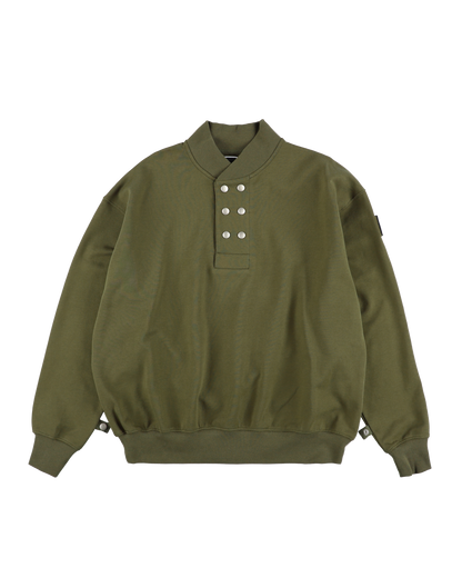 DOUBLE HENLEY SWEATSHIRT OLIVE DRAB