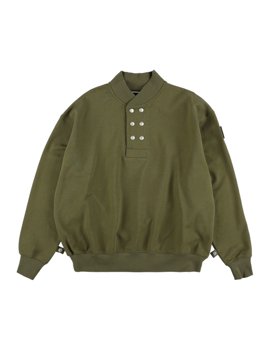 DOUBLE HENLEY SWEATSHIRT OLIVE DRAB