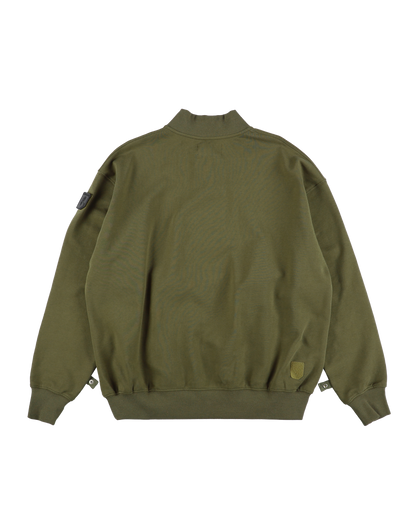 DOUBLE HENLEY SWEATSHIRT OLIVE DRAB