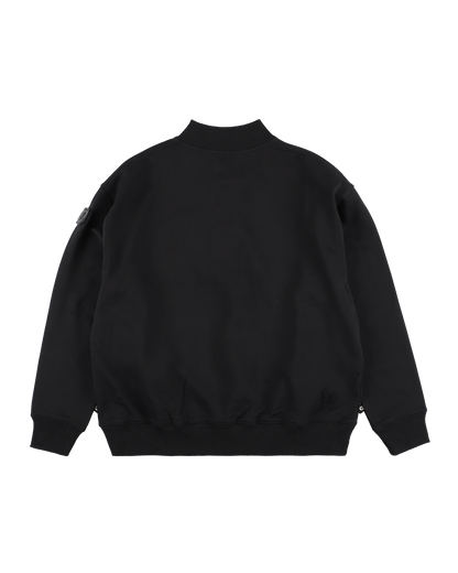 DOUBLE HENLEY SWEATSHIRT BLACK