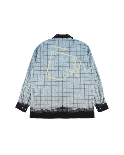 FLANNEL OPEN COLLAR SHIRT SKY