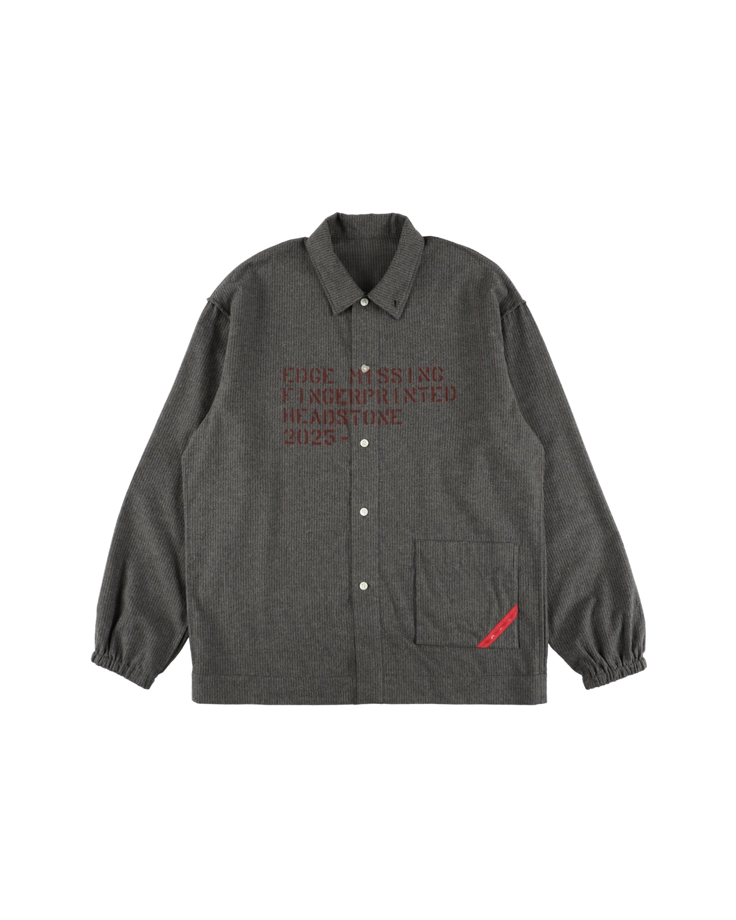 HAND-STENCILED NIGHT SHIRT STRIPE CHARCOAL