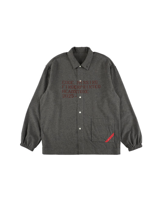 HAND-STENCILED NIGHT SHIRT STRIPE CHARCOAL