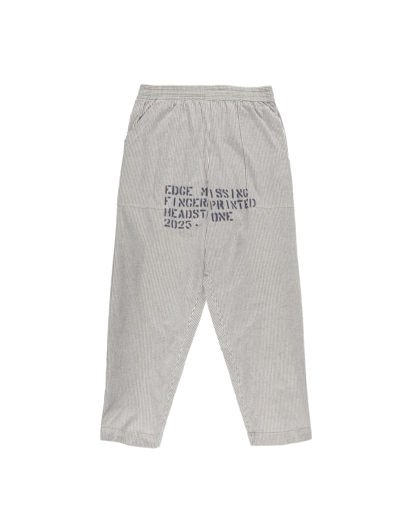 HAND-STENCILED NIGHT PANTS STRIPE OFF WHITE