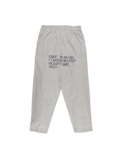 HAND-STENCILED NIGHT PANTS STRIPE OFF WHITE