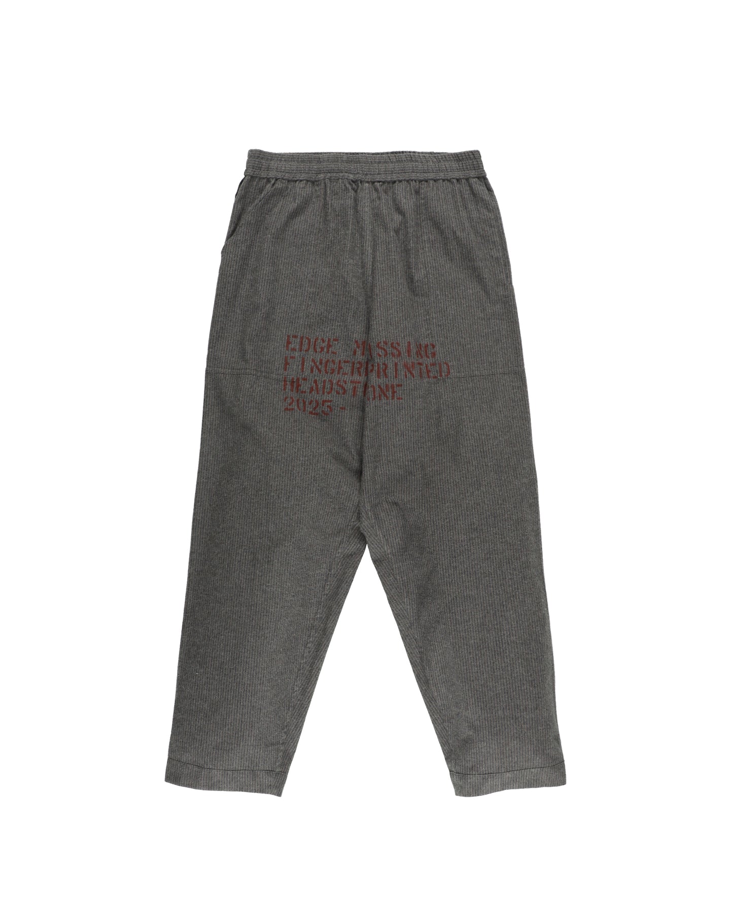 HAND-STENCILED NIGHT PANTS STRIPE CHARCOAL